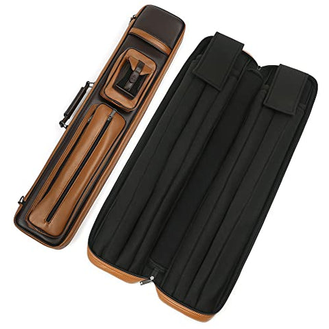 TROUFY High Capacity 4x8 Pool Cue Case with Backpack Straps for 4 Butts 8 Shafts Billiard Cue Sticks