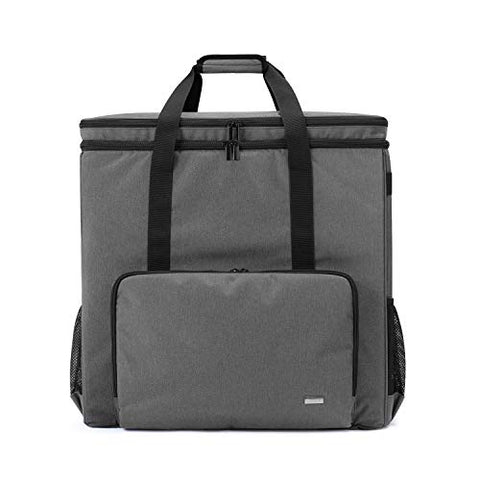 CURMIO Double-Layer Carrying Case for Computer Tower, Desktop Computer Travel Storage Tote Bag for PC Chassis, Keyboard, Cable and Mouse, Headphone, Bag Only, Grey