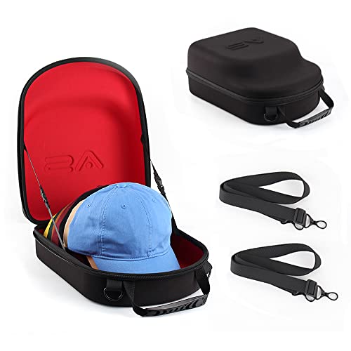 Anysiny Hat Carrier Case for Travel, Hats Storage Case Box for Baseball Caps Rack Organizer Holder with Carrying Handle & Adjustable Shoulder Strap Protects up to 6 Hats Home Storage Cap Carrier