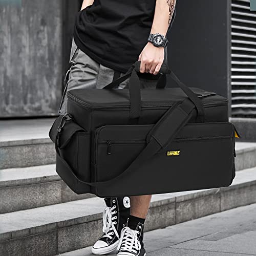 LEFOR·Z Large DJ Equipment Gig Bag Cable File Organizer Bag with Detachable Dividers and Padded Bottom,Travel Music Bag for Professional DJ Gear,Sound Equipment, Musical Instrument and Accessories