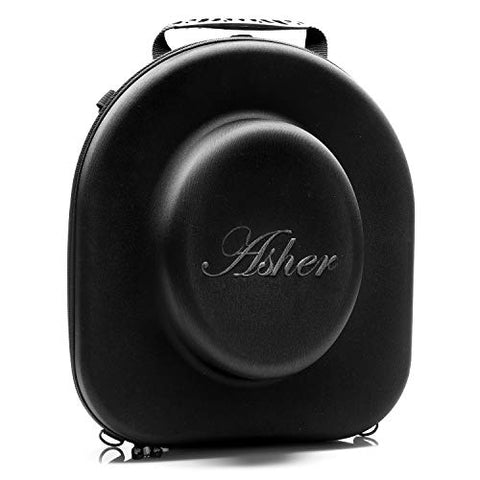 Asher New York Travel Hat Box | Hard Hat Holder for Fedora, Straw, Panama, Boater & Baseball Hats | Sleek Hat Storage Case Easily Straps to Suitcase or Carried on Shoulders Black