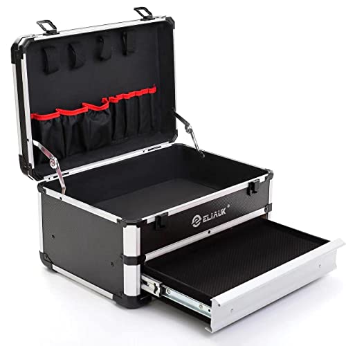 ELIAUK Portable Aluminum Tool box with Drawer Storage Carrying Toolbox