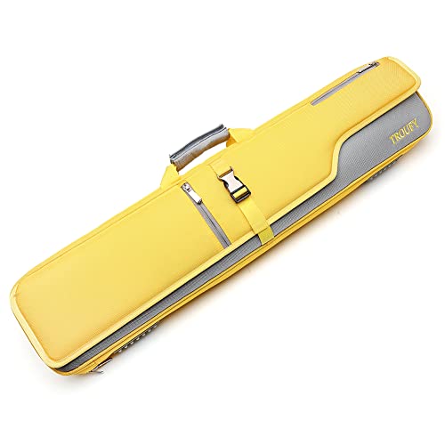 TROUFY Backpack 4x4 Pool Cue Case Yellow for Carrying 4 Pool Cue Sticks,Pool Queue Case (Yellow)