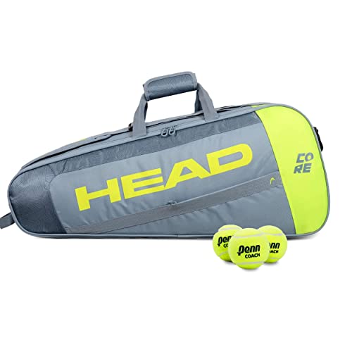 HEAD Core 3R Pro Tennis Racquet Bag,Grey/Yellow,large