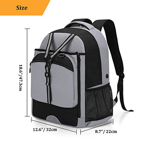 GOBUROS Tennis Backpack for Men/Women, Tennis Bag with Separate Ventilated Shoe Compartment, Multifunctional Sports Bag for Tennis/Badminton/Pickleball/Squach Racket and Accessories