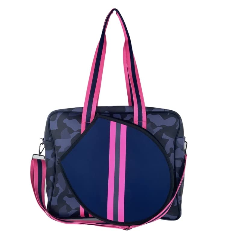 Queen of the Court Tennis Bag, Tennis bag for women, tennis tote (Navy Camo)