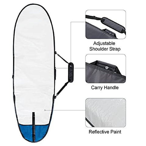 WONITAGO Surfboard Bag Day Shortboard and Longboard Cover Wear-Resistant and Lightweight - Size 7'0