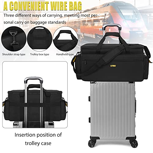 Large Travel DJ Cable File Bag with Inner Detachable Divider and