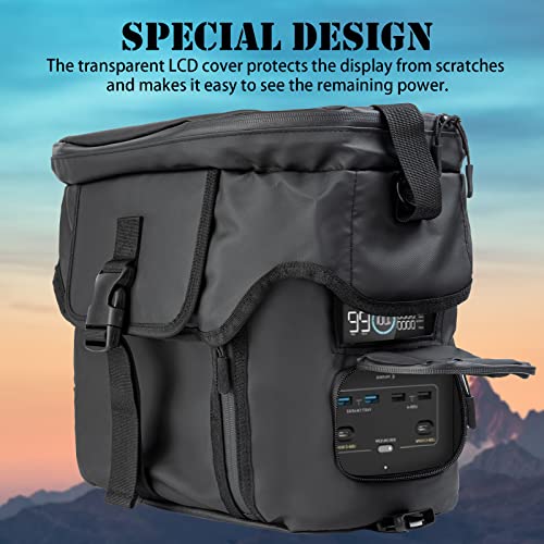 Waterproof Carrying Bag Compatible with ECOFLOW DELTA 2 Portable Power Station, Protective Sleeve, Dust Cover, Portable Power Station Bag with Adjustable Shoulder Strap, Suitable for Outdoor or Indoor (Black)