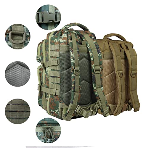 OSAGE RIVER Fishing Tackle Backpack with Fishing Rod Holder, Large Fishing Tackle Bag for Tackle Trays, Tackle Box Backpack for Bass Fishing Camping Traveling Hunting, Camo