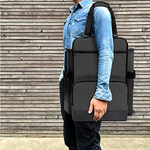Trunab PC Tower Carrying Strap with Handle, Desktop Carrying Case with Pockets for Keyboard, Cable and Computer Accessories, Ideal for Transporting On The Go (Patented Design)