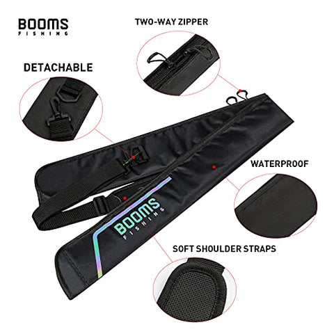 Booms Fishing PB3 4.4ft~5ft Fishing Rod Case, Portable Folded Fishing Pole Case with Durable Two-Way YKK Zippers, 0.6ft/8" Extended Design Fishing Rod Bag, Store Up to 2~3 Fishing Poles, 53"~61"