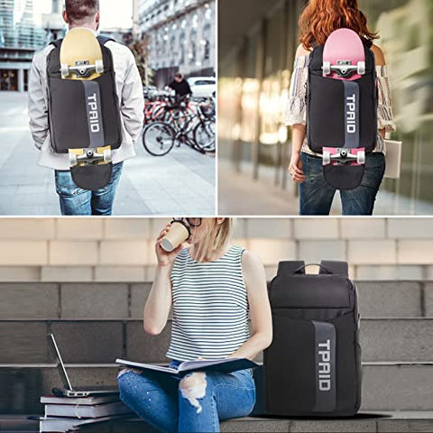 TPAID Skateboard Backpacks With Adjustable Shoulder Strap, Laptop Backpack for Men and Wmen, Street Trend Skate Carry Bags