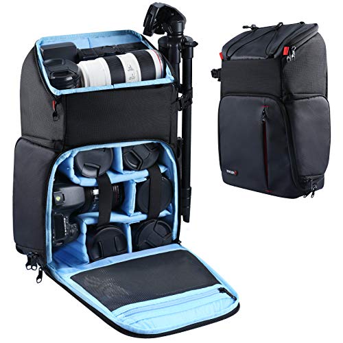 Endurax Camera Backpack, Waterproof Cameras Bag Drone Backpacks for Photographers, 2 DSLR Camera Bags Compatible with Canon Nikon with 15.6 Laptop Compartment