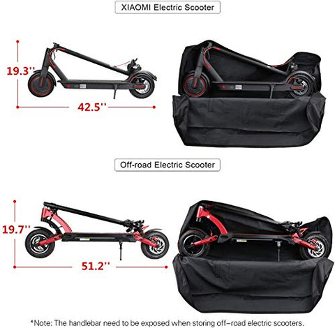 SUNELFFY Electric Scooter Carrying Bag E-Scooter Storage Transport Bag Foldable Scooter Accessory Backpack Handbag Shoulder Bag Heavy Duty for Mijia M365 /M365 Pro Xiaomi Segway (Black)