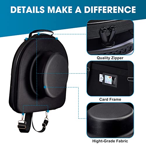 Hat Box Travel Crush Proof Carry on with Luggage Strap and Shoulder Strap, Black