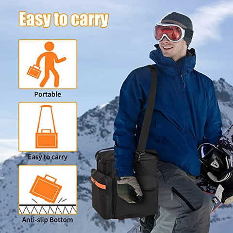 Carrying Case Compatible with Jackery Explorer 500/ECOFLOW River/River Pro/BLUETTI EB3A Portable Power Station, Waterproof Travel Storage Bag with Multiple Pockets for Charging Cable and Accessories(Bag Only)