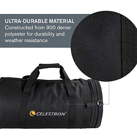 Celestron – 9.25” Telescope Optical Tube Bag – Custom Carrying Case Fits Schmidt-Cassegrain and EdgeHD – Ultra-durable Protective Walls – Padded Straps for Easy Carry