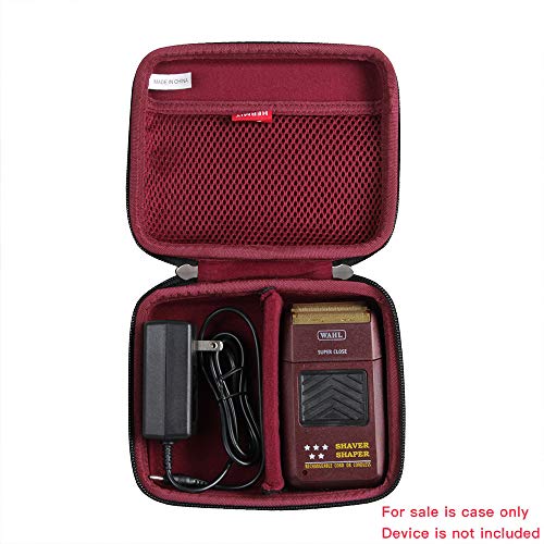 Hermitshell Hard Travel Case for Wahl Professional 8061-100 8164 5-Star Series Rechargeable Shaver Shaper (Black+Maroon)