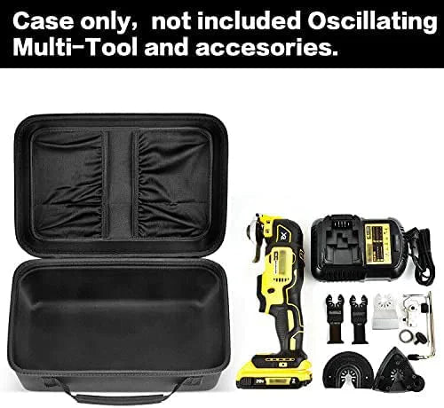 Case Compatible with DEWALT 20V MAX XR Oscillating Multi-Tool DCS354B/ DCS356B, Large Carrying Storage Box Fits for DEWALT 20V MAX XR Battery & Charger,Blades,Sanding Pads and Accessories (Box Only)