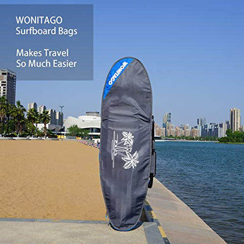 WONITAGO Surfboard Bag Day Shortboard and Longboard Cover Wear-Resistant and Lightweight - Size 7'0