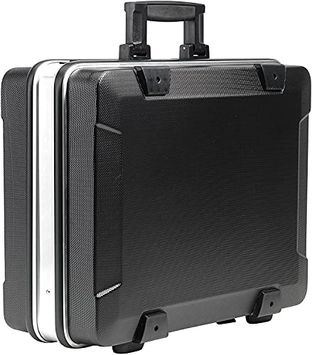 B&W International GO Portable Wheeled Rolling Tool Case Box with Pocket Boards, Black