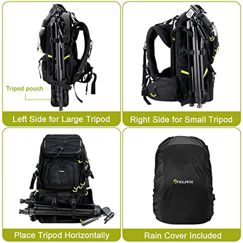 Endurax Extra Large Camera DSLR/SLR Backpack for Outdoor Hiking Trekking with 15.6 Laptop Compartment