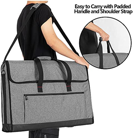 Trunab Monitor Carrying Case 24-27 Inch Padded Travel Bag Hold Up to 2 LCD Screens/TVs, Not Compatible with iMac or All-in-One Computer, with Accessories Pocket, Shoulder Strap, PU Bottom, Grey