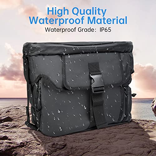 Waterproof Carrying Bag Compatible with ECOFLOW DELTA 2 Portable Power Station, Protective Sleeve, Dust Cover, Portable Power Station Bag with Adjustable Shoulder Strap, Suitable for Outdoor or Indoor (Black)