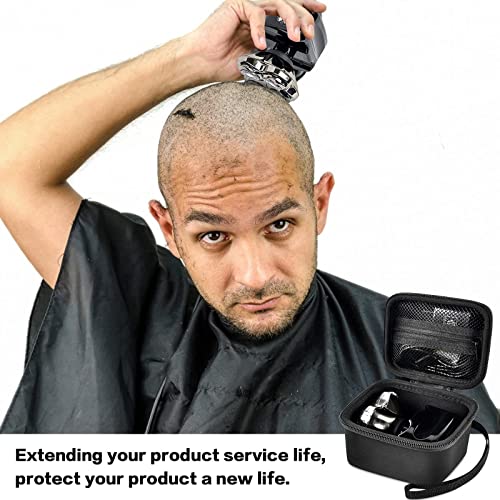 Case Compatible with Skull Shaver Electric Pitbull Pro Razor, Hard Travel Rotary Men Head Shavers Beard Trimmer Storage Bag with Zipper Mesh Pocket for Mustache Grooming Kit,Black-Only Box