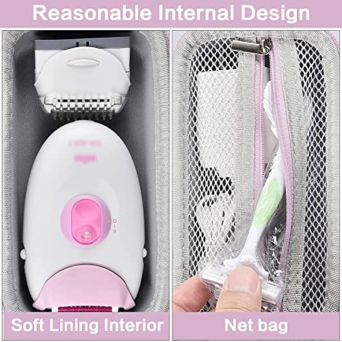 Case Compatible with Braun Epilator Silk-epil 3 3-270, Storage for Hair Removal Shaver & Trimmer for Women, Holder for Facial Epilator & Razors Head, Cleaning Brush, Charger (Box Only)