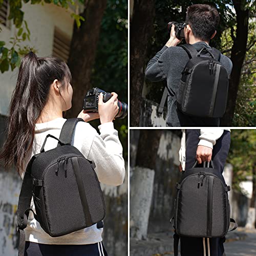Besnfoto Camera Backpack Small,DSLR SLR Mirrorless Camera Bag Waterproof Cute Compact Photography Case for Photographer with Laptop Compartment Women and Men