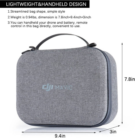 Handheld Carrying Case for DJI Mavic Mini / Mini SE Drone Accessories, Waterproof Drone Storage Bag (Grey)