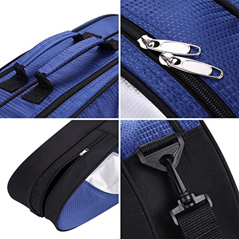 ITODA Tennis Racquet Cover Bag, 3-6 Rackets Badminton Paddle Carry Case Waterproof Dustproof Separation Shoes Pocket Storage Bag with Adjustable Shoulder Strap Outdoor Sports