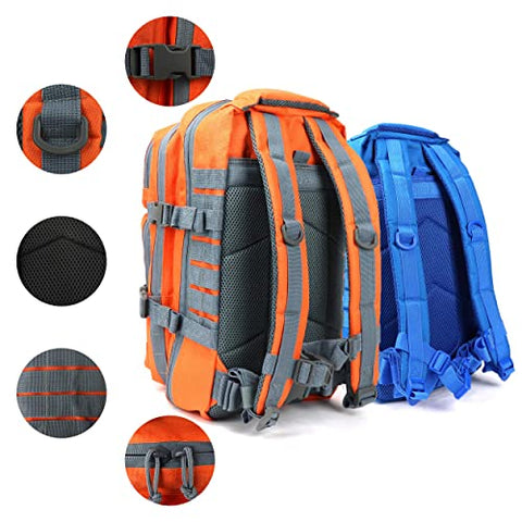 OSAGE RIVER Fishing Tackle Backpack with Fishing Rod Holder, Large Fishing Tackle Bag for Tackle Trays, Tackle Box Backpack for Bass Fishing Camping Traveling Hunting, Orange