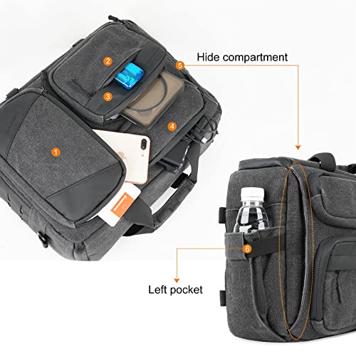 Besnfoto Camera Bag Backpack DSLR SLR Camera Shoulder Bag for Photographer Men Waterproof Canvas Potography Camera Case with Laptop Compartment