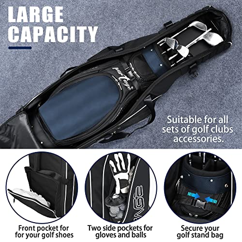 Partage Golf Travel Bag with Wheels, Golf Travel Case for Airlines, 900D Heavy Duty Oxford -Black
