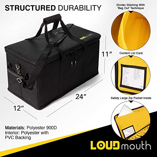 Loudmouth Large Cable File Bag | Music Cable Organizer Case for Musician and DJ | Professional Durable Gig Bag for Sound Lighting Gear Equipment Cords and Accessories