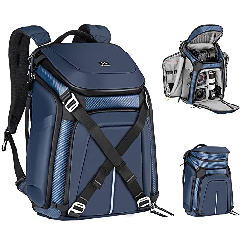 K&F Concept Camera Backpack, DSLR Camera Bag with 15.6 inch Laptop Compartment Tripod Holder Raincover