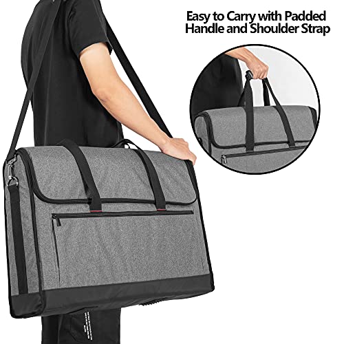 Trunab Monitor Carrying Case 24 Inch Padded Travel Bag Hold Up to 2 LCD Screens/TVs, Not Compatible with iMac or All-in-One Computer, with Accessories Pocket, Shoulder Strap, PU Bottom, Grey