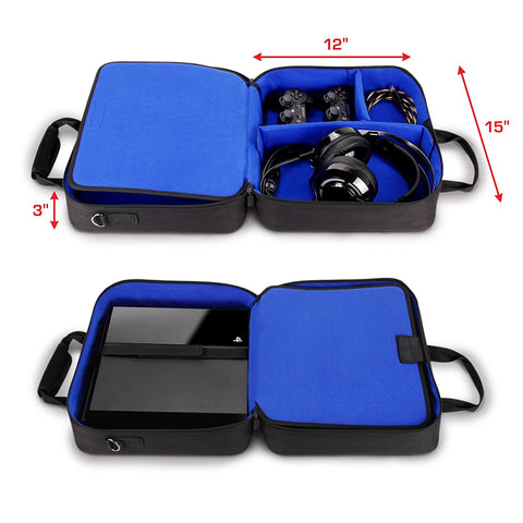 Carrying Case for Playstation 4 Slim, PS4 Pro, and PS3 - Customizable Interior Stores Games, Controller, Headset, and More Gaming Accessories
