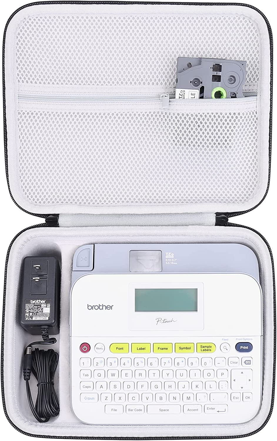 Hard Travel Case Replacement for Brother P-Touch Pt-D400 PTD400AD, PT-D410, PT-D460BT Home/Office Advanced Label Maker, Case Only (Inside White)
