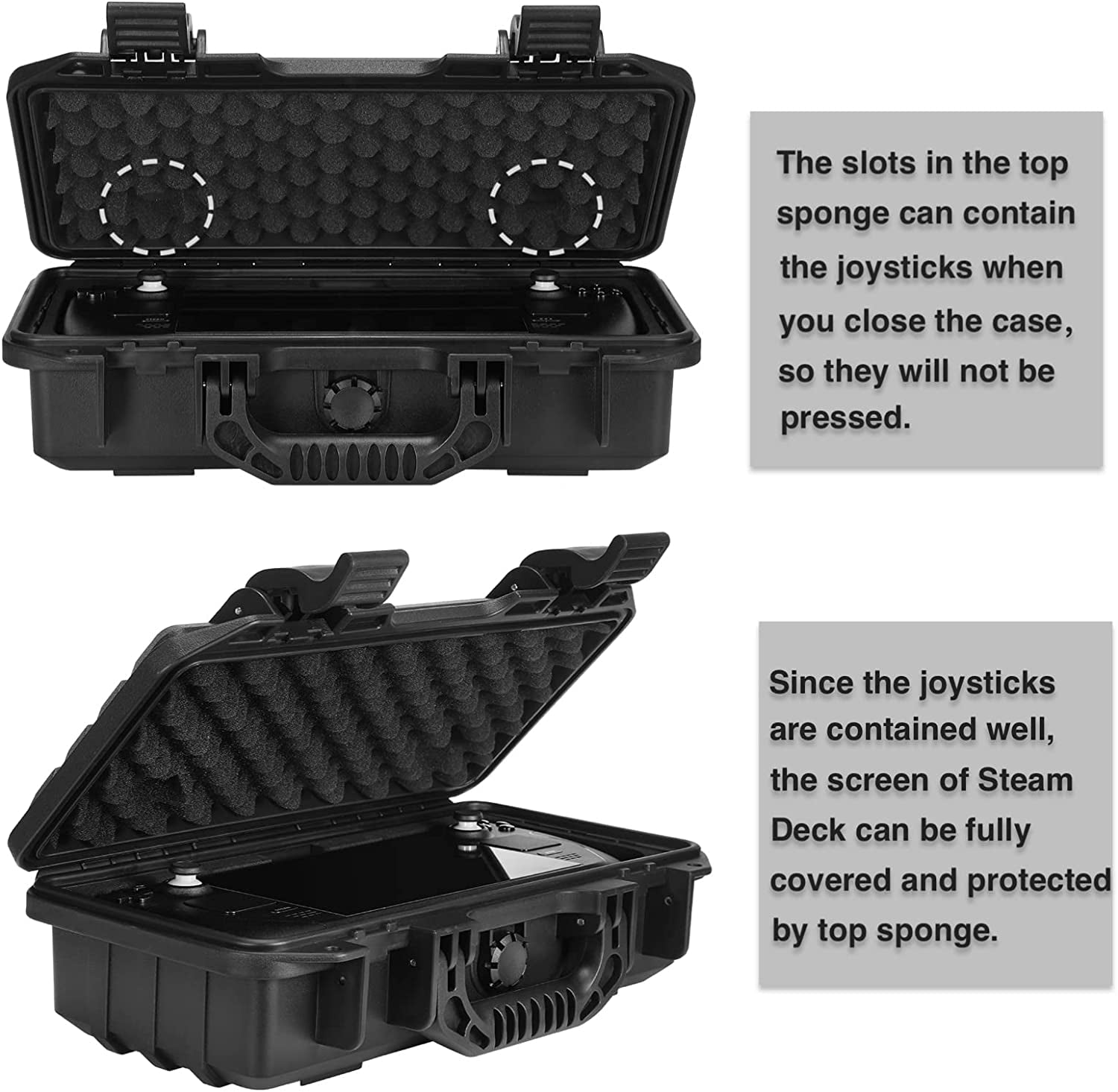 Waterproof Hard Carrying Case Compatible with Valve Steam Deck, Protective Travel Case Holds Steam Deck Console and Power Adapter