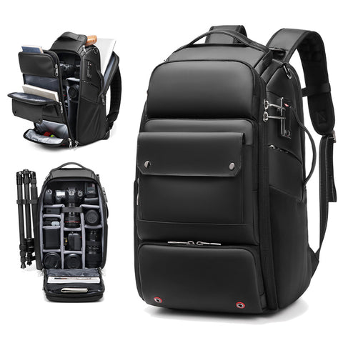 INFEYLAY Men travel Professional camera backpack With tripod bracket, Detachable into a Anti-theft travel 17 inch Laptop Backpack, 40L outdoors business backpack,Applicable to digital SLR camera
