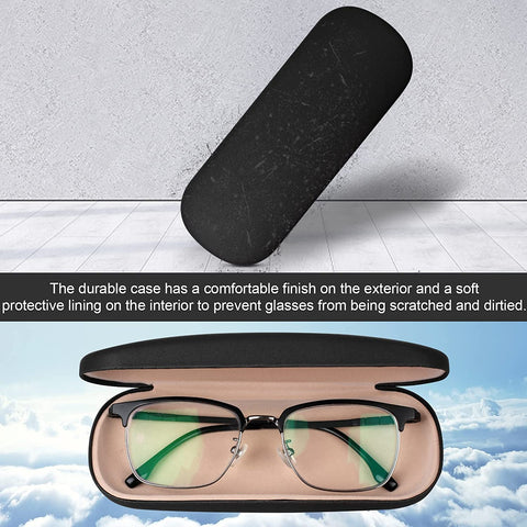 Joyberg Glasses Case, 2 Pack Eyeglass Case with Cleaning Cloth, Glasses Case Hard Shell Fits Most Glasses