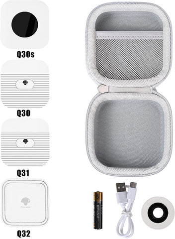 Hard Travel Case Replacement for Phomemo Q30 Q30S Q31 Q32 Label Maker Machine Mini Bluetooth Portable Sticker Printer Maker, Case Only (White)