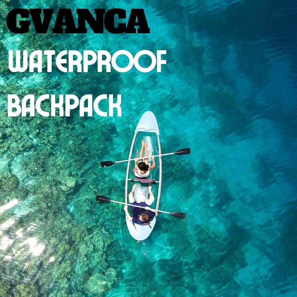 GVANCA Waterproof Dry Bag Backpack for Kayaking, Roll Top Closure Dry Backpack for Kayak, Dry Sack for Outdoors Water Activities Boating Sailing Canoeing Rafting Diving Fishing and Camping