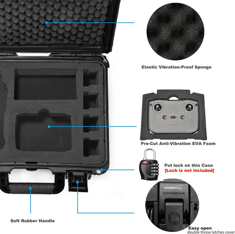 Waterproof Hard Carrying Case Compatible with DJI Mavic 3 Cine Combo or DJI Mavic 3 Drone Combo and DJI RC Pro and More DJI Mavic 3 Drone Accessories [NOT Included Mavic 3 Drone]