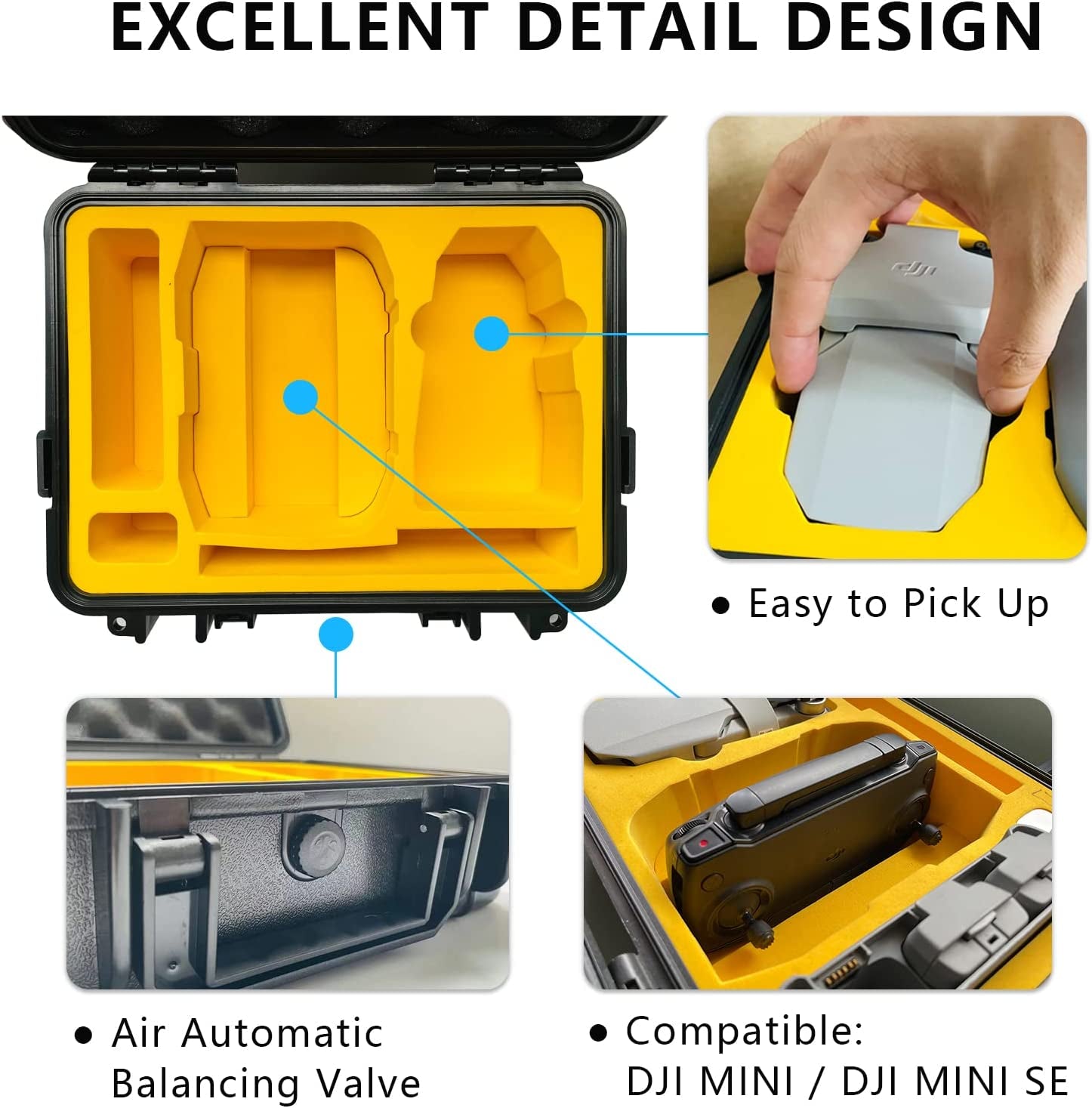 Lekufee Waterproof Hard Case Compatible with DJI Mini 2 SE/DJI
