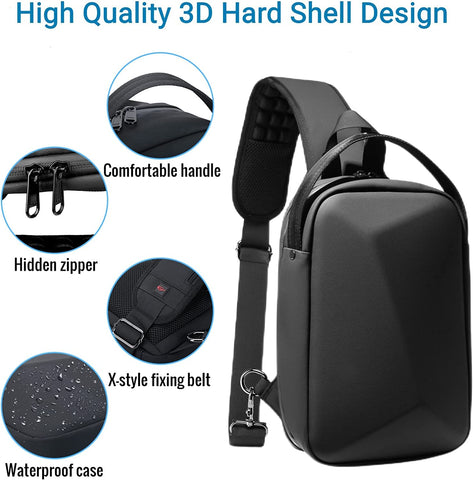 Carrying Case for Oculus Quest 2/Meta Quest Pro, Hard Travel Case for Meta Quest Pro VR Gaming Elite Strap Headset and Oculus Quest 2 Accessories Crossbody Shoulder Chest Backpack